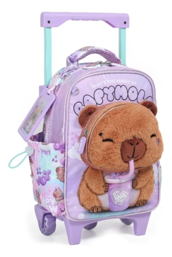 Mochila Chimola Carro 12p Capymola Jardin Bt291 Lila Floreado