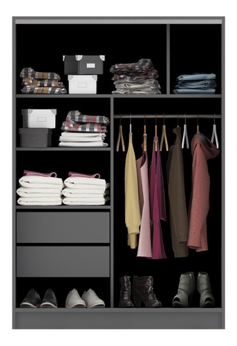 Placard 2p Corredizas 1,24 Guia Metalica Suave Jacarand Cuo Color Jacarandá