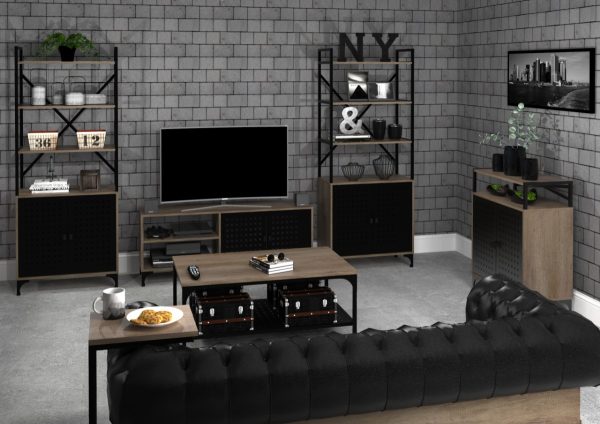 D_954557-MLU76338559969_052024-F.jpg Mesa Ratona Rectangular Melamina Patas De Hierro 100cm Soho Canyon Negro Dielfe