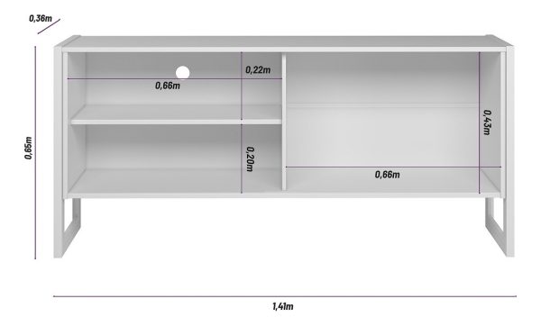 D_964702-MLU73179540907_112023-F.jpg Estante Para Tv Gold Linea Brasil De 55 Pulgadas, Color Natural/blanco Roto