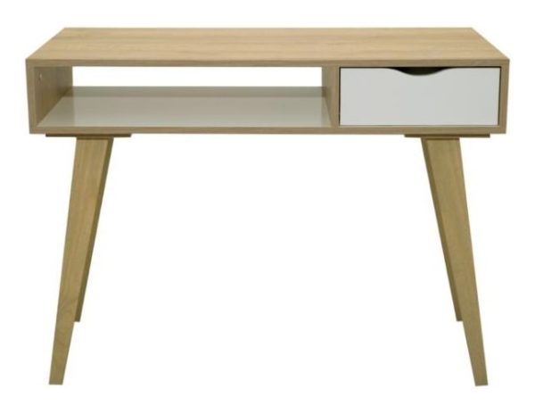 Escritorio Gacela 334020 Madera De 100cm X 75cm X 44.5cm Roble Y Blanco Laqueadas Roble/blanco