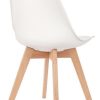 D_966738-MLU75513735926_042024-F.jpg Set De 4 Sillas Eames Tulip White Marrón Claro Blanco