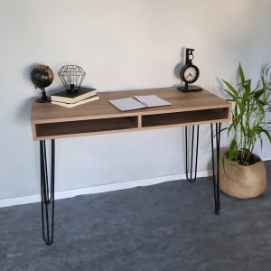 D_973827-MLU78480562660_082024-F.jpg Escritorio Industrial Oficina Hogar Habitacion Juvenil Melamina Rustico 110 Cm Con Cajones Patas Metal Negro Atakama Moderno Resistente Lie110 Dielfe