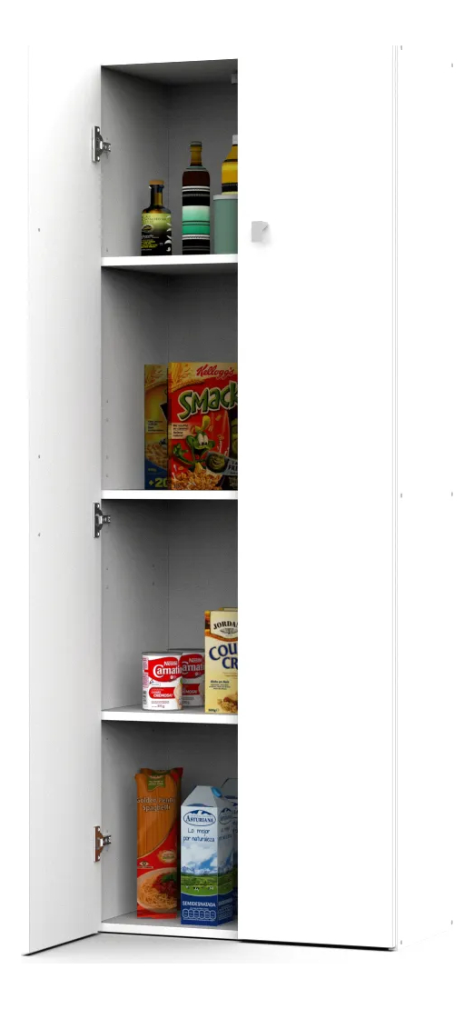 Despensero Cocina Dos Puertas Alacena Organizador 2 Estantes Regulables Blanco Melamina Resistente Multiuso Guardado Hogar Comedor Moderna Fácil Limpieza Kit Antivuelco D060 Dielfe