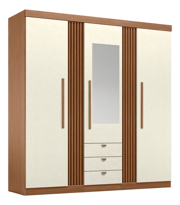¿armario Doble De Listones Aurora De 3 Puertas Con Espejo De Color Jatob? /arena Jatob?/areia