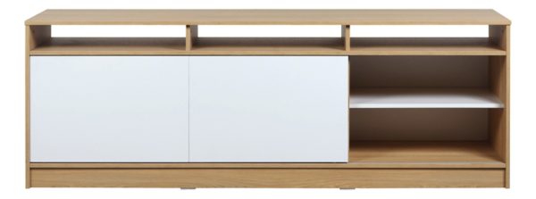 D_987990-MLU76025239888_052024-F.jpg Rack Tv Led Nórdico Ricchezze Mesina 180cm Melamina Hickory Blanco Nebraska Pino