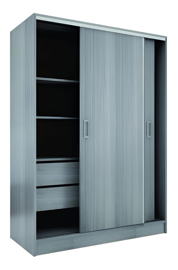 Placard 2p Corredizas 1,24 Guia Metalica Suave Jacarand Cuo Color Jacarandá