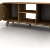 Mueble Tv Moderno Escandinavo Rack 2cajones Estantes 120x54 Color Roble Miel