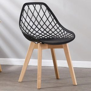 4 Sillas Eames New Tulip Modelo Moderno Base Madera Negra