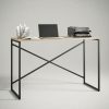 Escritorio Para Oficina Y Hogar Melamina Madera 120 Cm Roble Kendal Con Caño Negro Moderno Minimalista Home Office Mesa... Roble Kendal / Negro