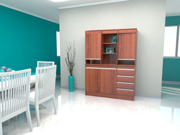 Modular Vajillero Melamina 1.36 Cm. Perfil Aluminio Cod 7001