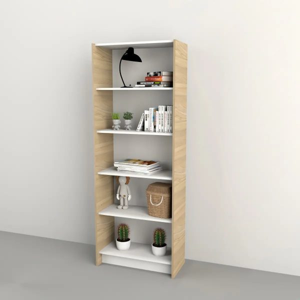 Estanteria Biblioteca Grande Abierta Melamina Color Olmo Everest