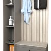 Recibidor Mueble Organizador Con Zapatero Y Estanteria Hogar Color Nevado Con Gris