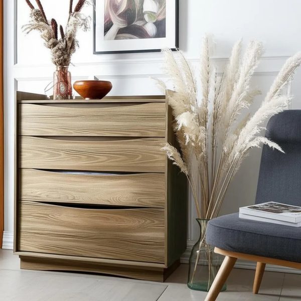 Cajonera Nogueira M260 De 4 Cajones, Color Marrón Kappesberg Nogal