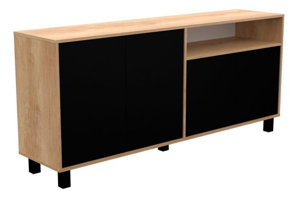 Vajillero Bahiut Aparador Mueble Comedor 4 Puertas 170 Cm Color Nebraska Natural