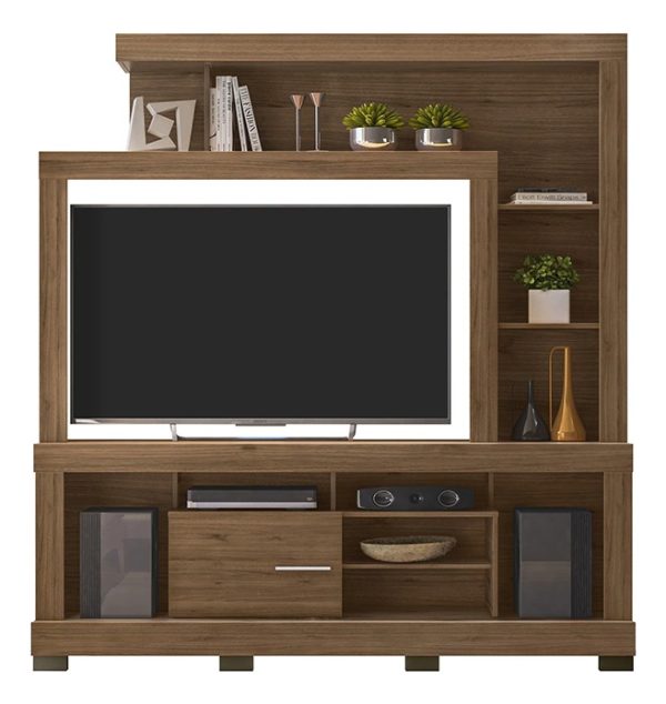 Estantería Ipanema Linea Brasil Para Tv De Hasta 55 Pulgadas, Color Nogueira Nogal
