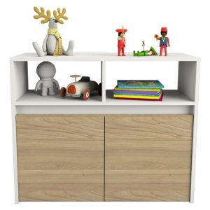 Juguetero 2 Cajones C/ruedas Baúl Juguetes Baires4 Color Blanco