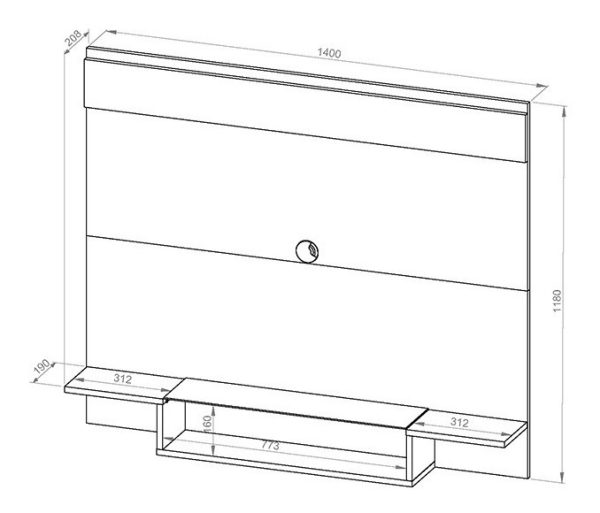 Panel Estante Organizador Flotante P- Tv-led 140 Cm Ancho