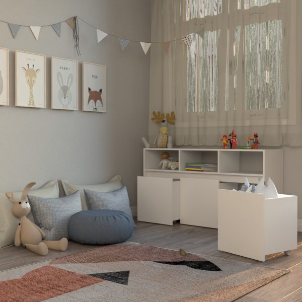 Mueble Juguetero Guardado Organizador Baul C Ruedas + + + Color Everest