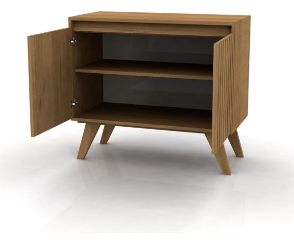 Bahiut Gacela Ripiado De 2 Puertas Con Estantes Roble Miel