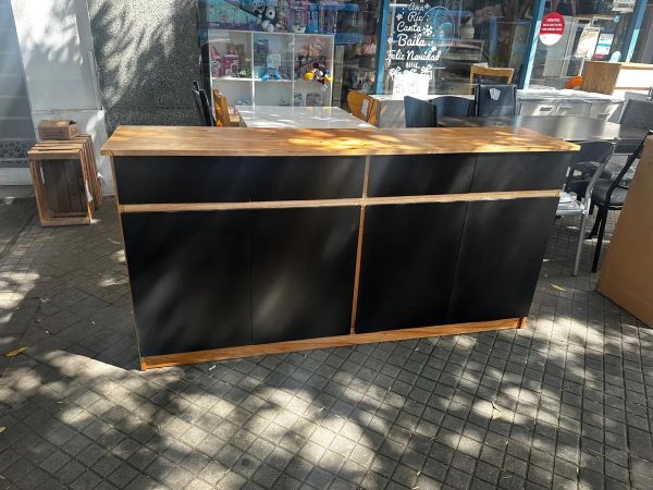 Bahiut Vajillero 4 Puertas, 4 Cajones. 180 X 90 X 40- Negro