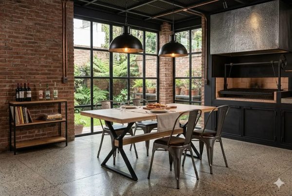 Mesa Cocina Comedor Lustrada Paraiso Base De Caño Cruz 1.40