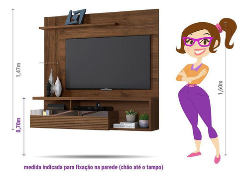 D_747234-MLU70650073618_072023-F.jpg Panel Suspendido Para Tv De Hasta 60 Pulgadas Tijuca Línea Brasil Color Nogal