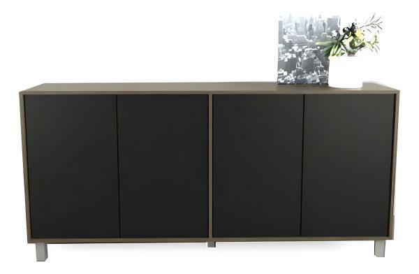 Mueble Bahiut Vajillero 4 Puertas Nogal/negro 7008 Tables Ogal/negro
