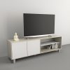 Mesa Tv Rack Living 75 Pulgadas 2 Puertas Estante 4100 Color Nevado/everest