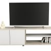 Mesa Tv Rack Living 75 Pulgadas 2 Puertas Estante 4100 Color Nevado/everest