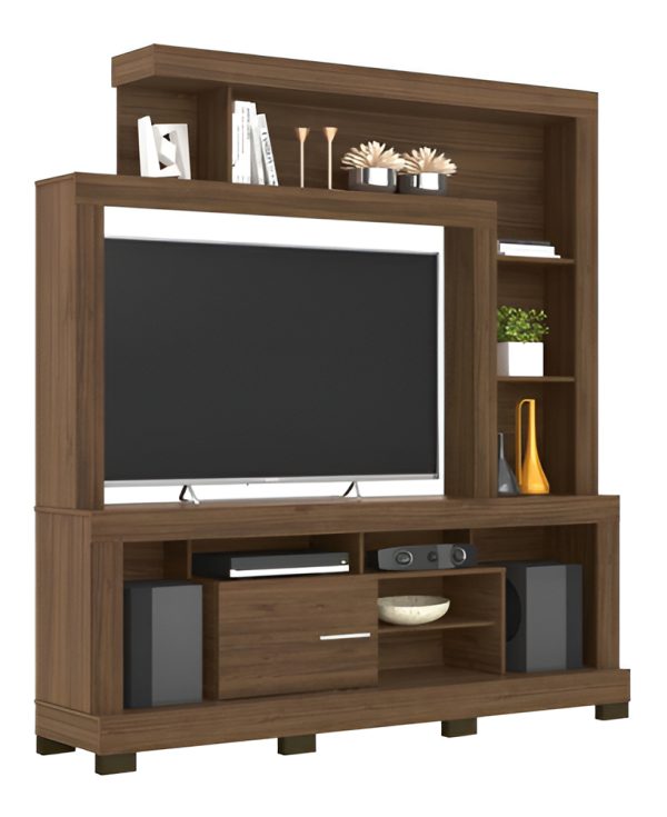 Estantería Ipanema Linea Brasil Para Tv De Hasta 55 Pulgadas, Color Nogueira Nogal