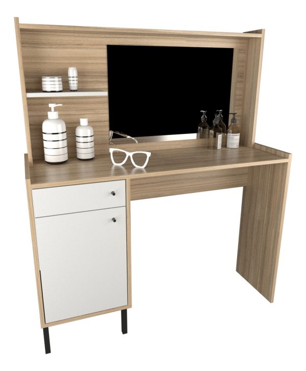 D_795868-MLA99264439180_112025-F.jpg Escritorio Maquillador Tocador Con Espejo 3115 Color Cocobolo/blanco