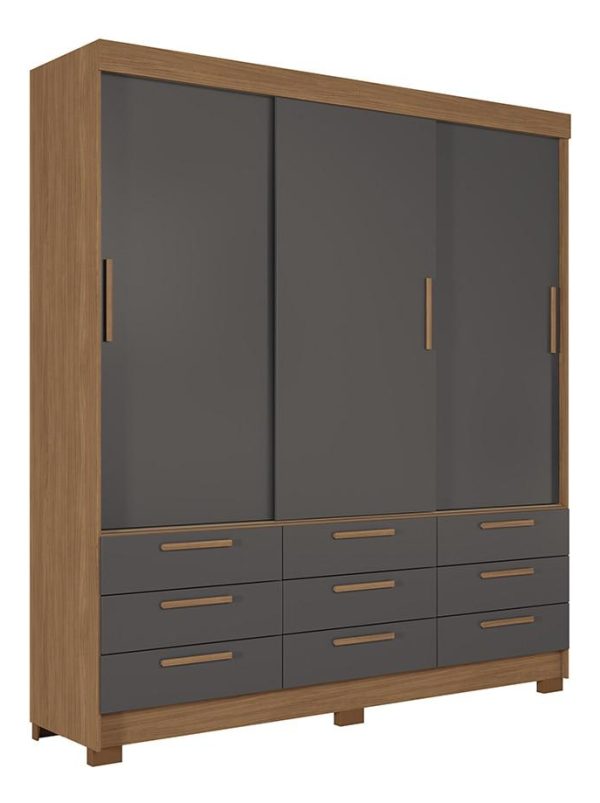 Placard Santos Andirá Morretes 3.9 Jatobá/grafito 3 Puertas Jatobá/grafite