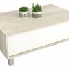 Mesa Ratona Rectangular Con Cajon Living Melamina Color Nevado Everest