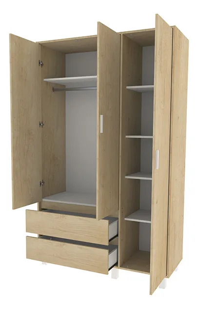 Ropero Milenial Geo 3 Puertas, 2 Cajones 118 X 195 X 45