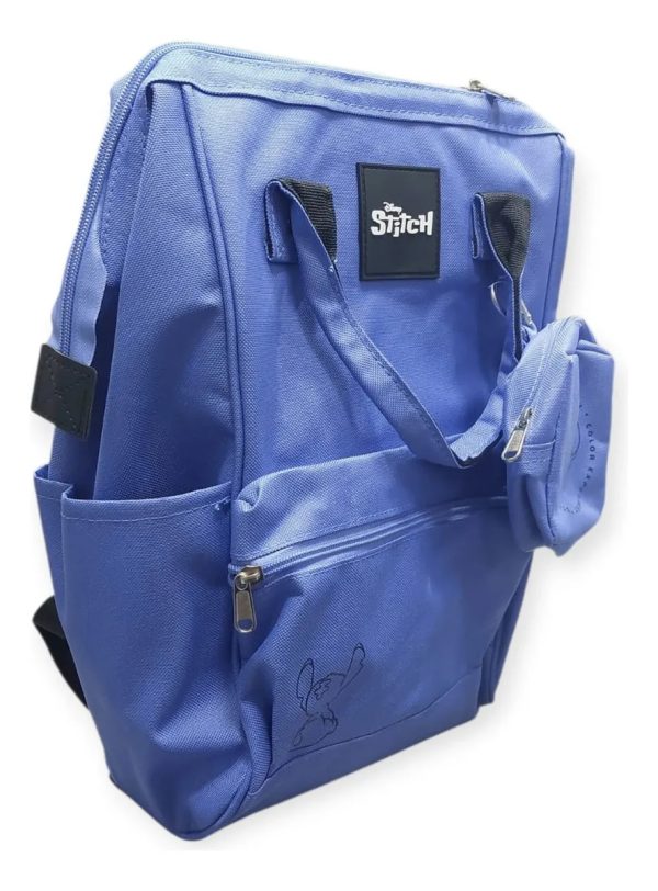 Mochila Stitch Disney Azul Boca De Pez Clandy Dls7349