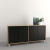 D_819855-MLA91671147068_092025-F.jpg Mueble Bahiut Vajillero 4 Puertas 180 Cm Moderno Living Color Negro
