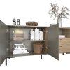 Mueble Bahiut Vajillero 2 Puertas 2 Cajones 150 Cm Living Color Olmo Gris Cubanita
