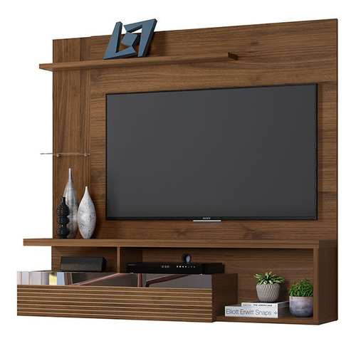 D_836043-MLU70679407291_072023-F.jpg Panel Suspendido Para Tv De Hasta 60 Pulgadas Tijuca Línea Brasil Color Nogal