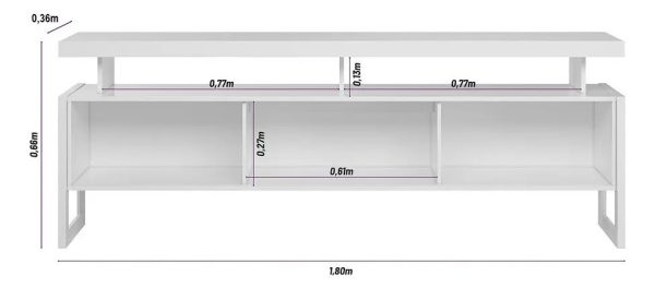 Estante Para Tv Esmeralda Linea Brasil De 70 Pulgadas, Color Natural/blanco Roto