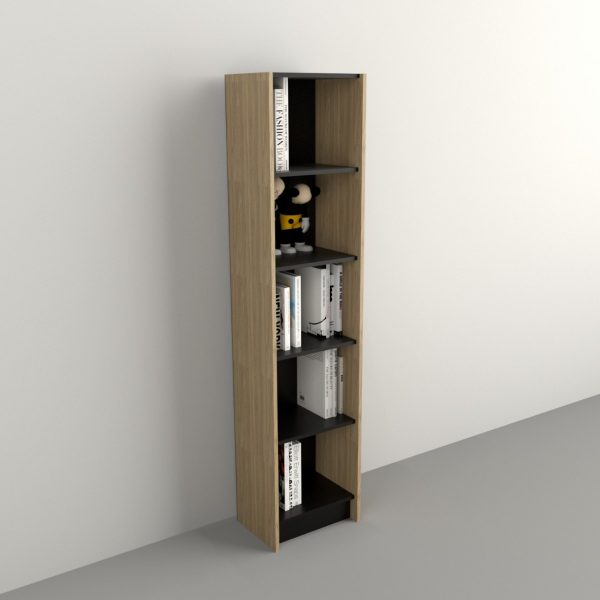 D_846195-MLU73906711057_012024-F.jpg Estanteria Biblioteca Chica Abierta Melamina Color Olmo Negro