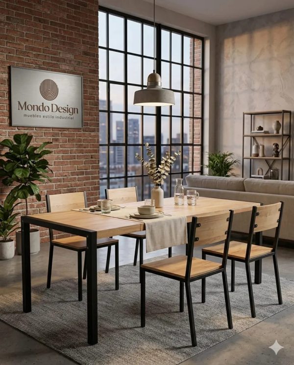 D_858891-MLA108653046797_032026-F.jpg Mesa Extensible 1.40 X 80 Tapa Paraiso Base De Caño 4 Patas