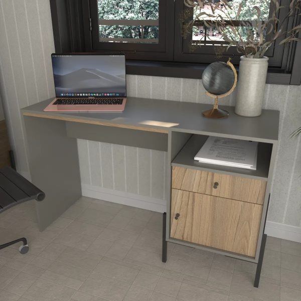 Escritorio Industrial Melamina 1 Cajon 1 Puerta 1,25 Mt 4255