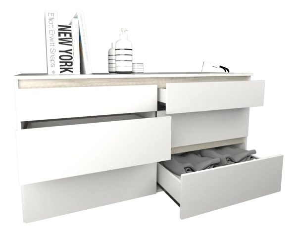 D_885028-MLA109746851753_032026-F.jpg Cómoda Cajonera Chifonier Dormitorio 6 Cajones Color 3113bm