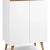 Buffet Aparador De Cocina Blanco/miel 2 Puertas Retro 60 Cm