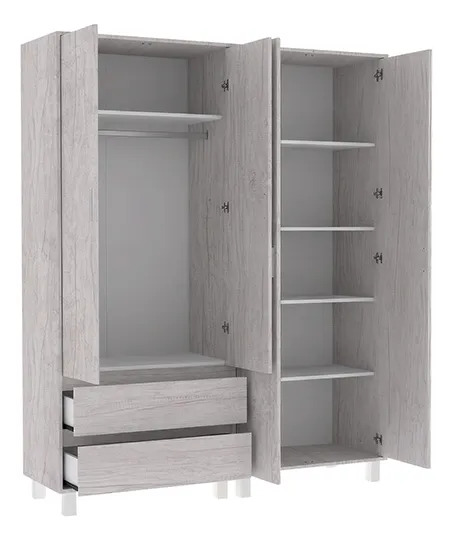 Ropero Milenial Geo 4 Puertas, 2 Cajones 156 X 192 X 45