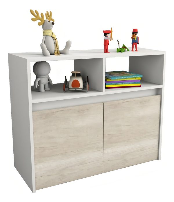 D_895526-MLA99483710160_112025-F.jpg Mueble Juguetero Guardado Organizador Juguetes Baúl Multiuso De Melamina Con Ruedas Color Nevado Con Everest Amv Table's Liso