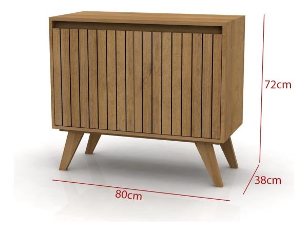 Bahiut Gacela Ripiado De 2 Puertas Con Estantes Roble Miel