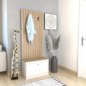 D_908413-MLA96141491189_102025-F.jpg Recibidor Zapatero Varillado Con Perchero Entrada Dormitorio Color Olmo Everest