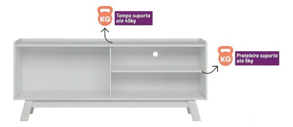 Estante Para Tv Aurum Linea Brasil De 65 Pulgadas, Color Natural/blanco Roto